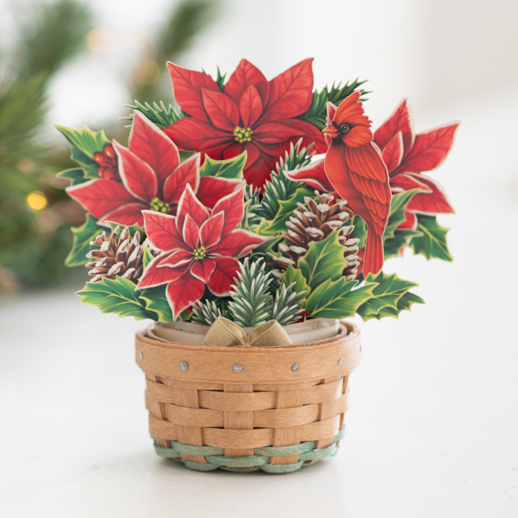 Small Poinsettia & Giving Basket Set