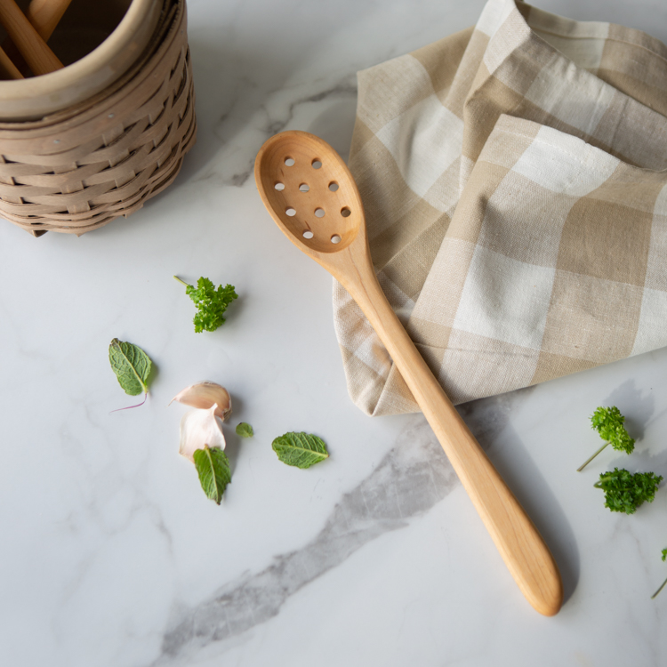Maple Oval Spoon with Holes